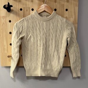 Crewcuts Cream Cable Knit Kids Sweater